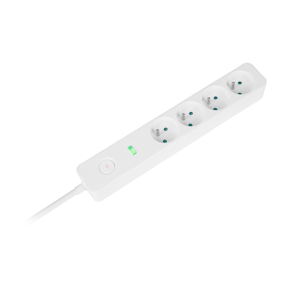 Rebel extension cord, 4-socket power strip, 1.5m switch