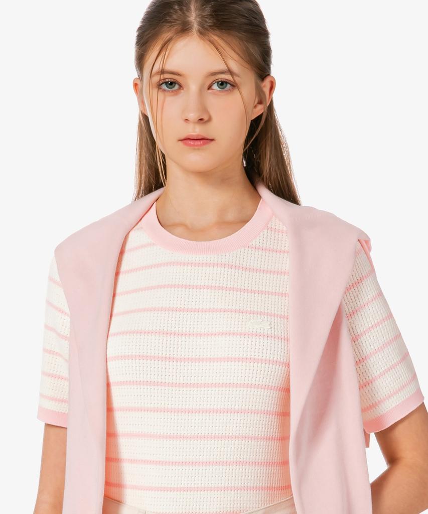 LACOSTE Women'S Scallop Crew Neck Short Sleeve Sweater Af900E-56G Ady