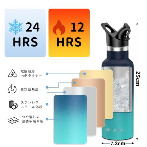 ASAKA 500ml Insulated Vacuum Insulated Stainless Steel Water Bottle, Lightweight, Direct Drinking, with Handle, Leak-Proof, Sports Drink Compatible, I