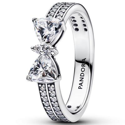 Кольцо-бант из белой меди Пэна с посеребрением и бриллиантовой звездой, Хэллоуинское издание