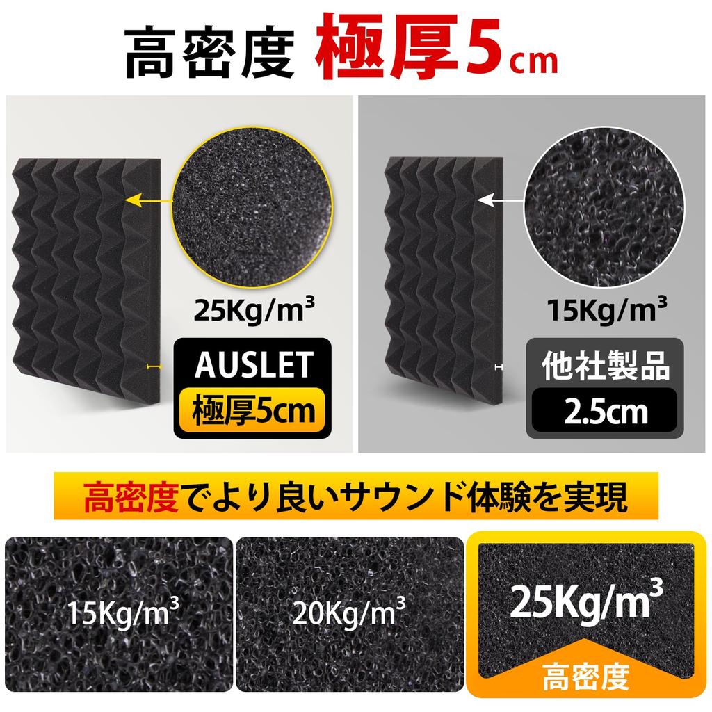 AUSLET 24 шт. Звукопоглощающая Звукоизолирующая Звукоизолирующая Сверхпрочная Звукоизолирующая Губка Звукоизолирующая Звукоизолирующая Палочка