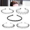 Мужская Модная Стильная Металлическая Волнистая Повязка на Голову Заколки Головной Убор Ободок для Волос Аксессуар