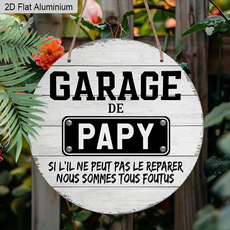 2D Flat Aluminum Garage Sign Metal Wall Decor Accessories for Home, Lover Gifts for Dad, Vintage Style Grandpa Home Decor, Father's Day Gift for