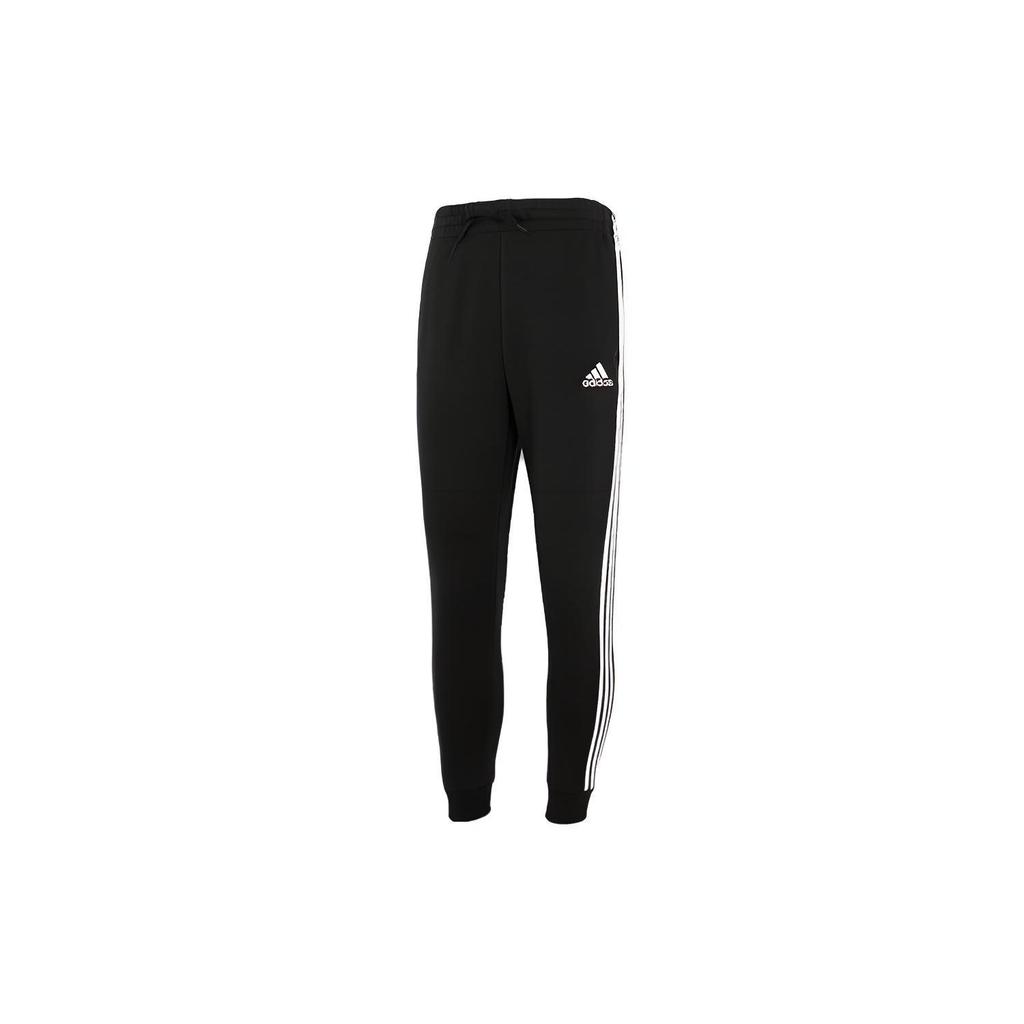 Adidas Casual Striped Solid Color Sports Pants Men Bottoms Black HL6880