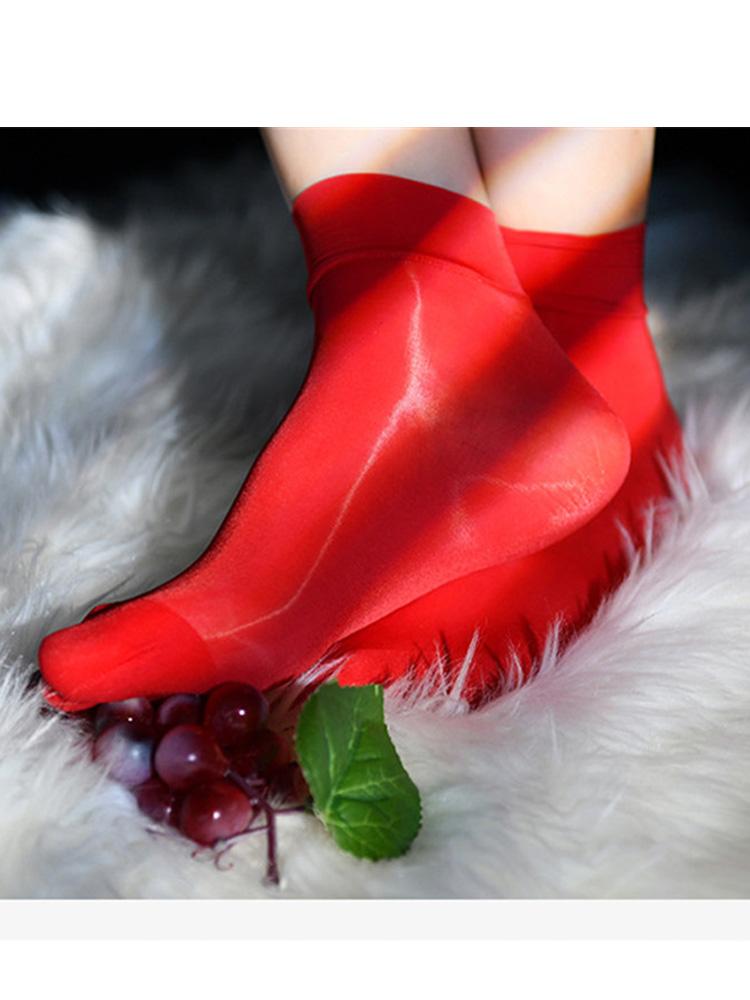 Sexy 8D 912 PIN Short Socks Oil Glossy Ultra-Thin Stockings Silk Knee High Socks Candy Color Shiny Long Socks Lingerie Elastic