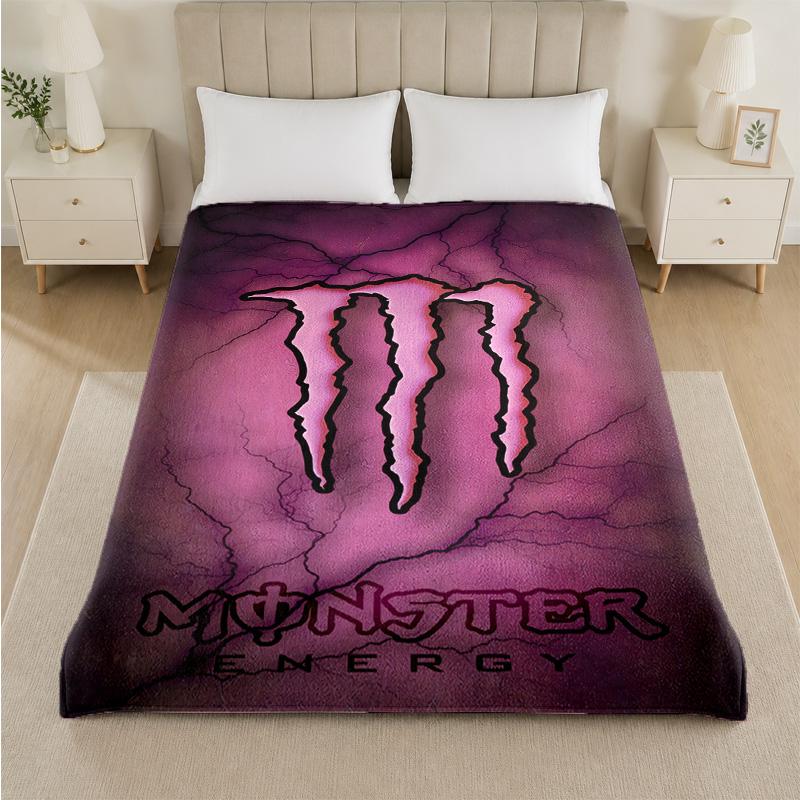 Фланелевое одеяло с принтом Monster Energy, уютное, теплое, плюшевое покрывало для кровати, дивана, диванчика, для домашнего использования в помещении