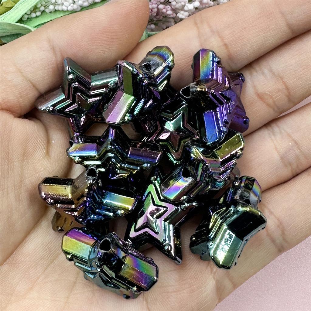 Свободные бусины ручной работы, модные акриловые красочные пентаграммы 22,8 мм, DIY Изготовление ювелирных изделий, 10 шт., материал ручной работы