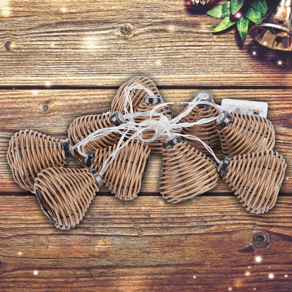 10Pcs Rattan Lamps String Lights LED Rattan Balls Fairy Lights Wedding Home Decoration