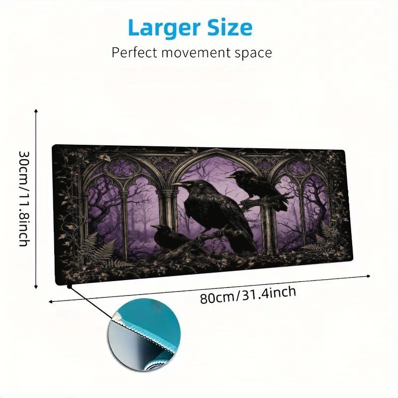 Raven Color Mouse Pad Large Gaming Table Cushion Non-slip Laptop Tablet Big Mousepad XXL Mat Mini PC Playmat With Lock edge