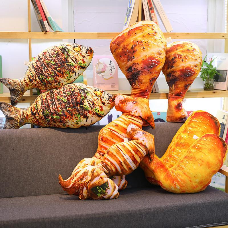 Имитация пищевой подушки, креативные и персонализированные необычные куриные ножки, куриные крылышки, креветки и игрушки-трюки с креветками