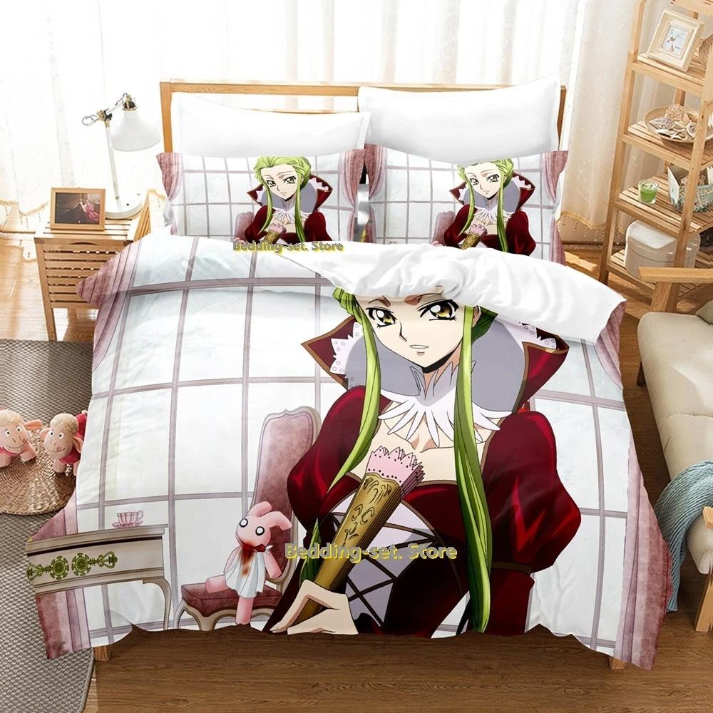 Комплект постельного белья Code Geass Single Twin Full Queen King Size Bed Set Adult Kids Bedroom Duvetcover Sets 3D Print Anime Bed Set