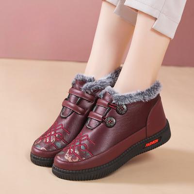 Зимние хлопковые ботинки с мягкой подошвой и толстой обувью для мам, чтобы согреть пожилых людей. Зимние ботинки
