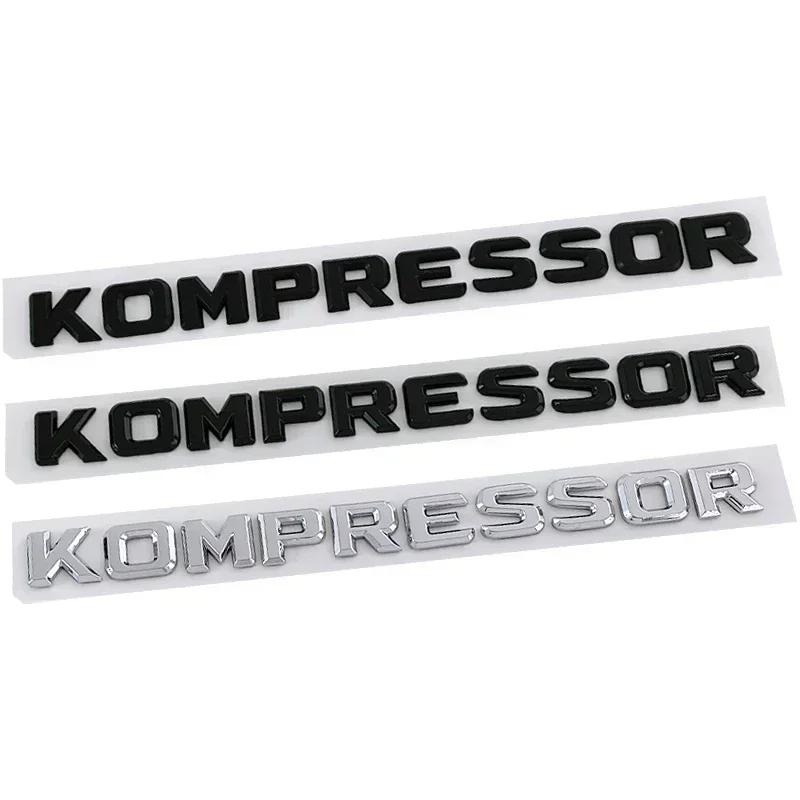 3D ABS Kompressor Logo Car Rear Trunk Emblem Badge Sticker For Mercedes Benz C E SLK C230 C180 C200 Car Styling Accessories BB1
