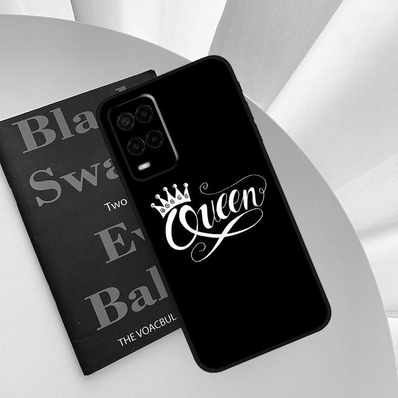 Чехол-пара с коронами QUEEN & KING для Oppo A96 A76 A16 A15 A17 A52 A72 A54S A57S A58 A78 A98 A57 A77 A54 A74 A94