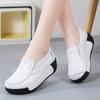 Women's New Thick Soled Korean Version Height Increasing Rocking Shoes, Fashionable Walking Shoes, Outdoor Flat Black Work Shoes