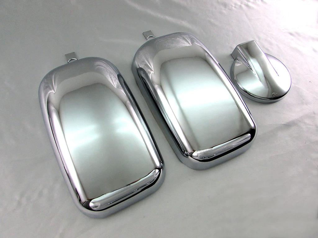 BRIGHTZ Titan Chrome Door Mirror Cover and Cover 140mm Diameter for Mazda Auxiliary Mirrors Under-Mirror Set, [TK-MIR-SET-003]