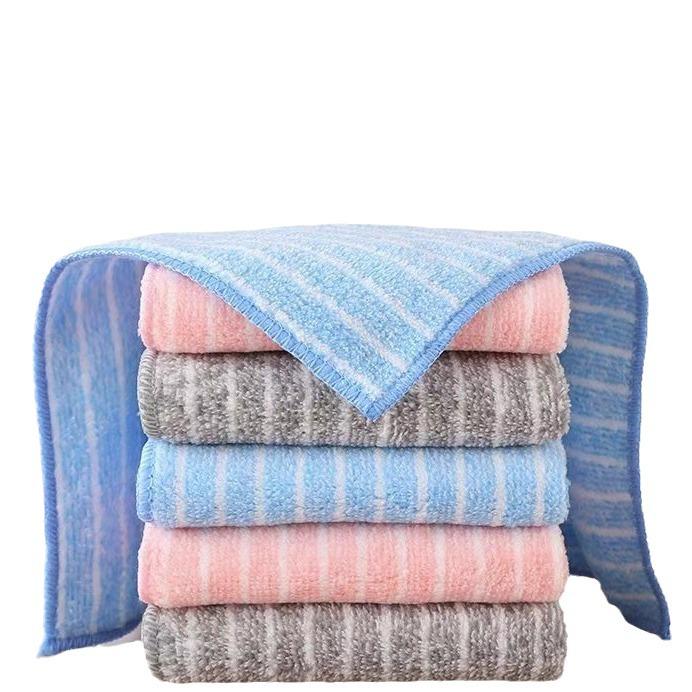 Оверлок Полосатая Впитывающая Салфетка для Посуды - Без Ворса, Удаление Масла и Дезинфицирующая Кухонная Тряпка