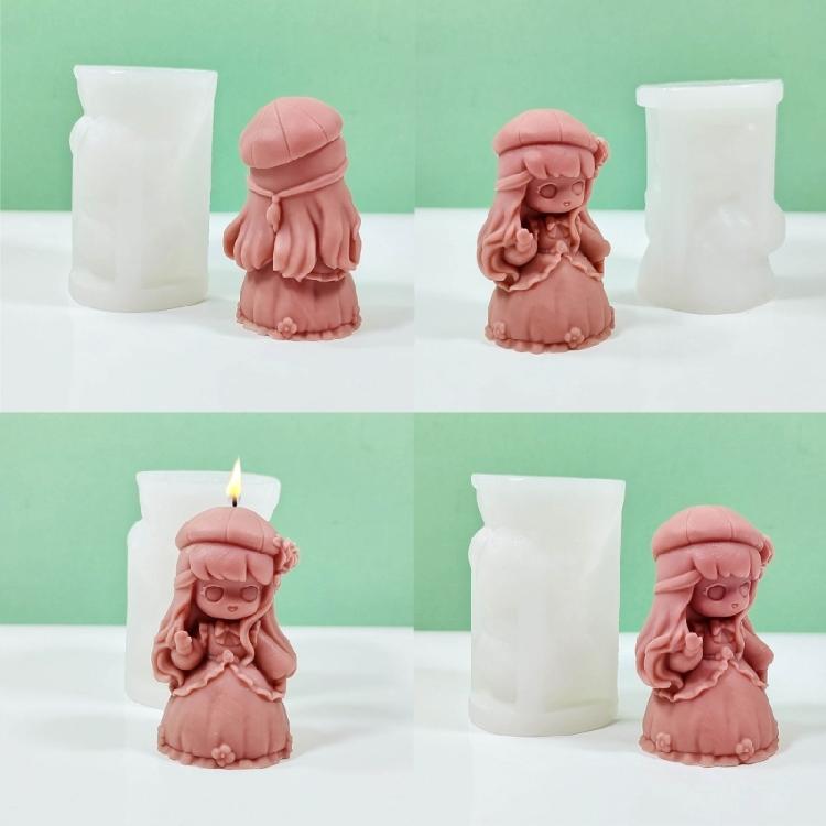 3D Силиконовая форма для свечей Девочка DIY Ароматерапия Гипс Кристалл Эпоксидная смола Формы