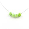 Stones and Minerals. Necklace 4 Beads Peridot 8 Mm Stainless Steel Chain.