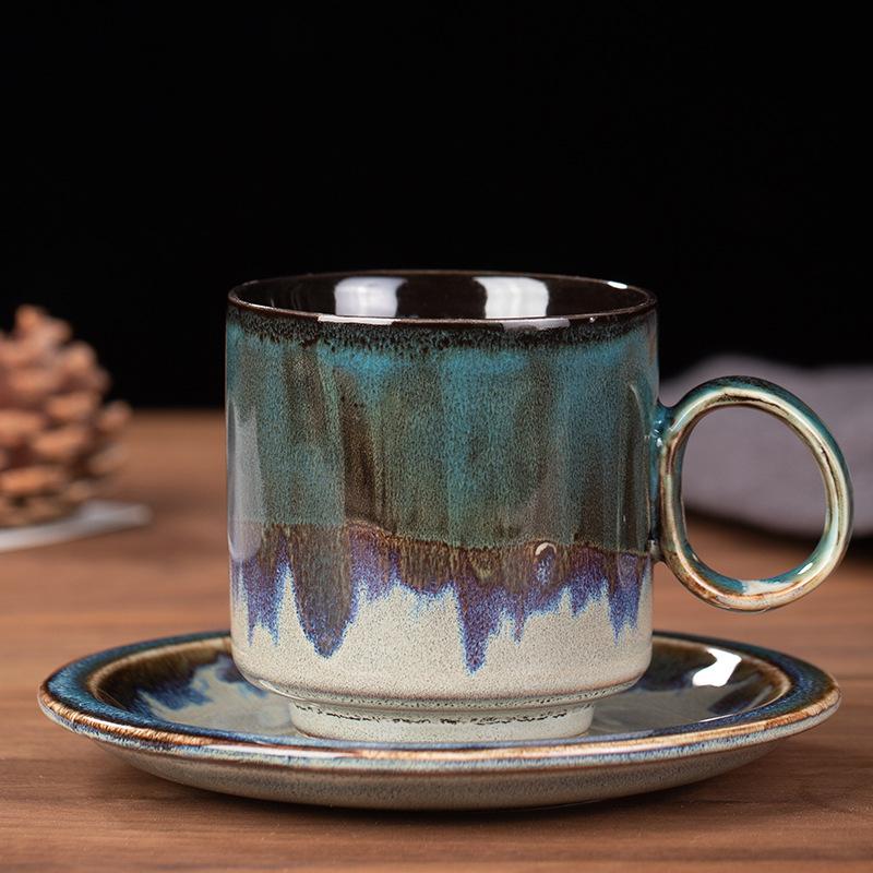 150 мл керамическая кофейная чашка и блюдце набор для украшения гостиной чашка концентрированного кофе и чайная чашка ретро расписанный вручную чайный сервиз