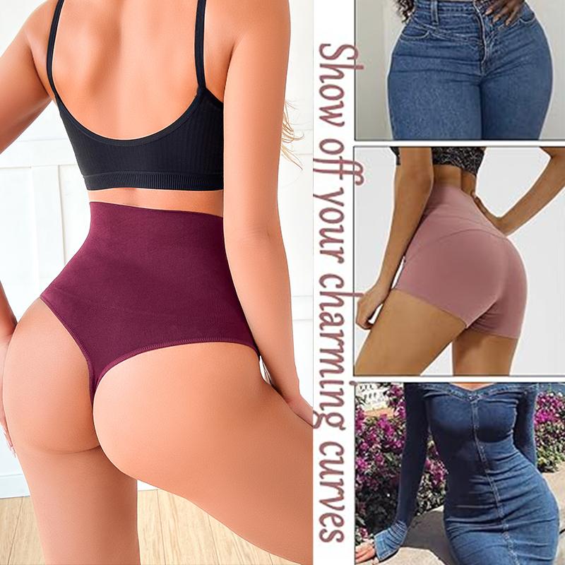 FINETOO High Waist Slimming Panty Seamless Sexy Thong Butt Lifter Shapewear Lady Tummy Control G-String Weight Loss Body Shaper