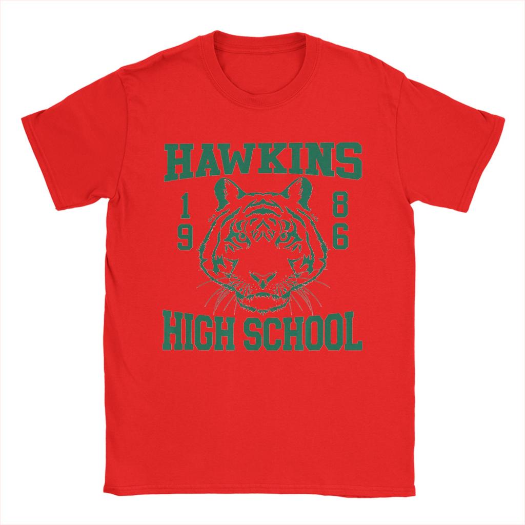 Unisex TShirts Hawkins High Schoo Leisure Cotton Tee Shirt Short Sleeve T Shirts Crew Neck Tops Graphic