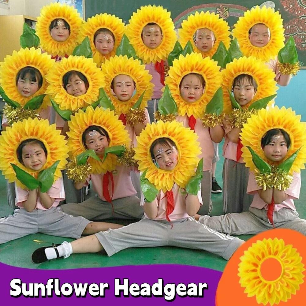 Funny Sunflower Headgear Dress Up Sunflower Hat Headpiece Party Sunflower Hat  Music Festival