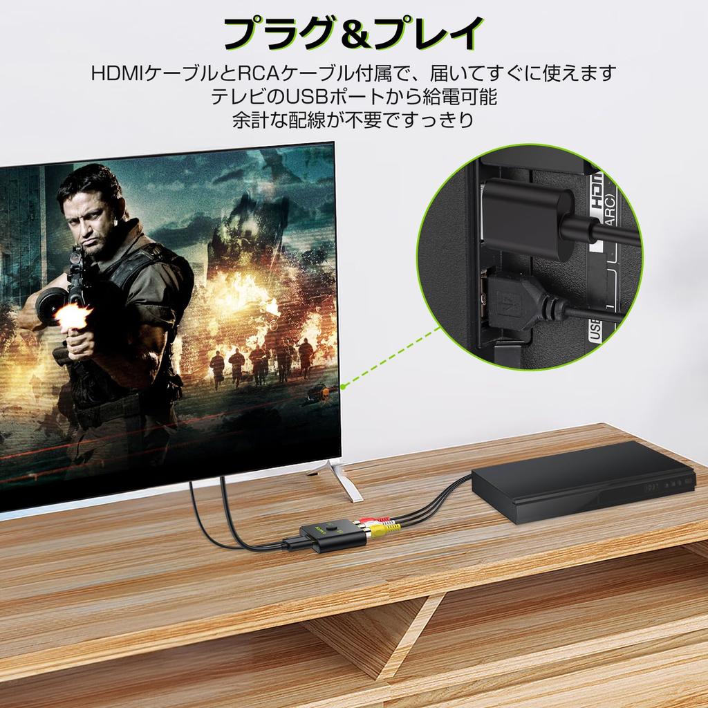 LiNKFOR RCA в HDMI 1080P компактный и легкий AV в HDMI HDMI-адаптер, совместимый с японской инструкцией, Конвертер, совместимый, 169/43