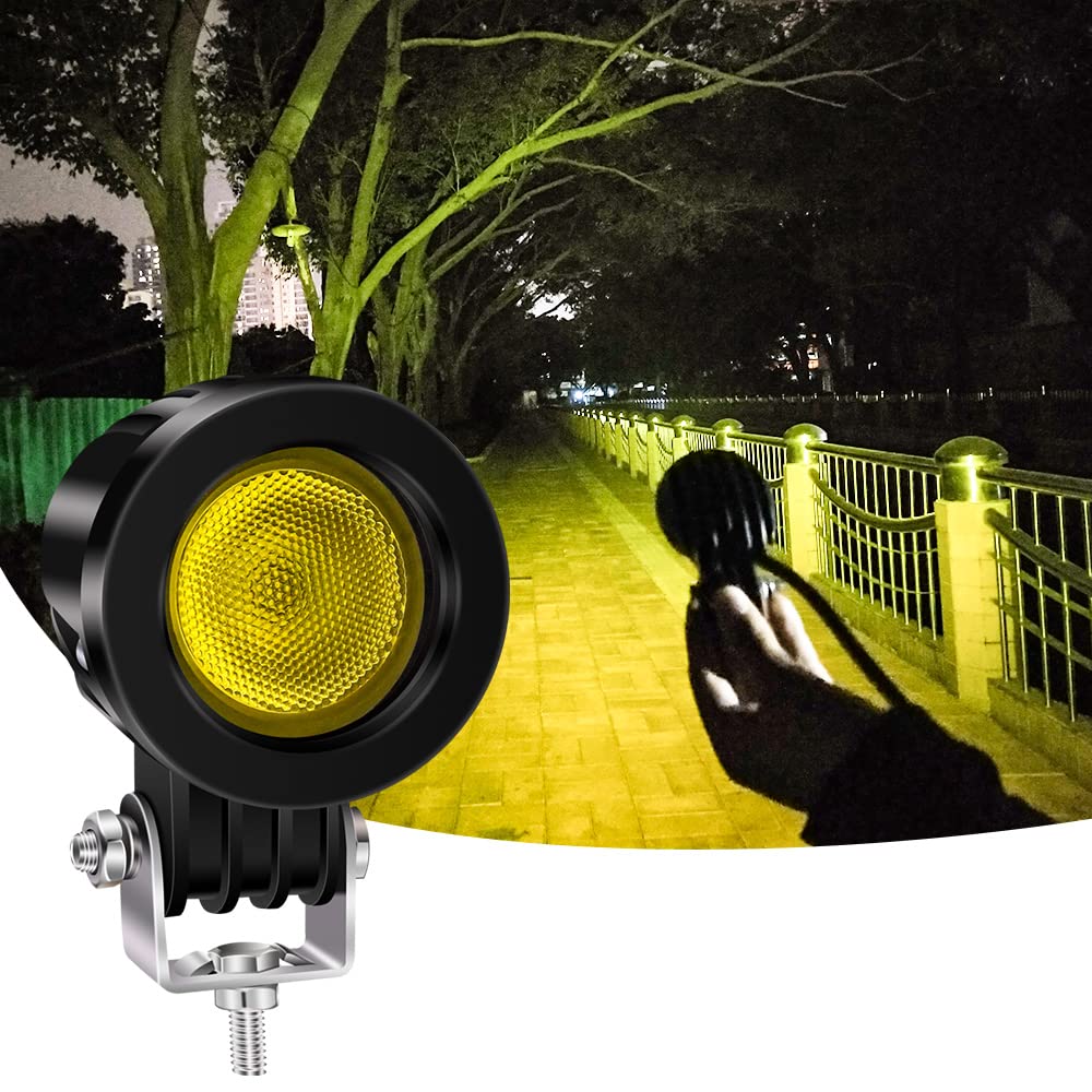 Мотоциклетная противотуманная фара YnGia, 12 В 24 В светодиодная рабочая фара, Рабочая фара, Водонепроницаемая, Включен переключатель ВКЛ/ВЫКЛ, Плоская линза, Желтый свет, Автомобильная противотуманная фара, Рабочая фара