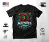 Maldives Flag Graffiti Graphic T-Shirt Black Unisex S-2XL