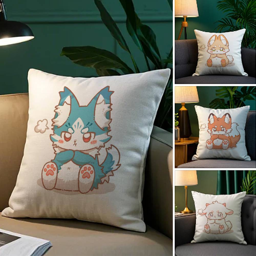 Cute Cure Animal Angry Pillow Case Comfort Sofa Bed Silky elegant Invisible zipper Decorative cushion cover