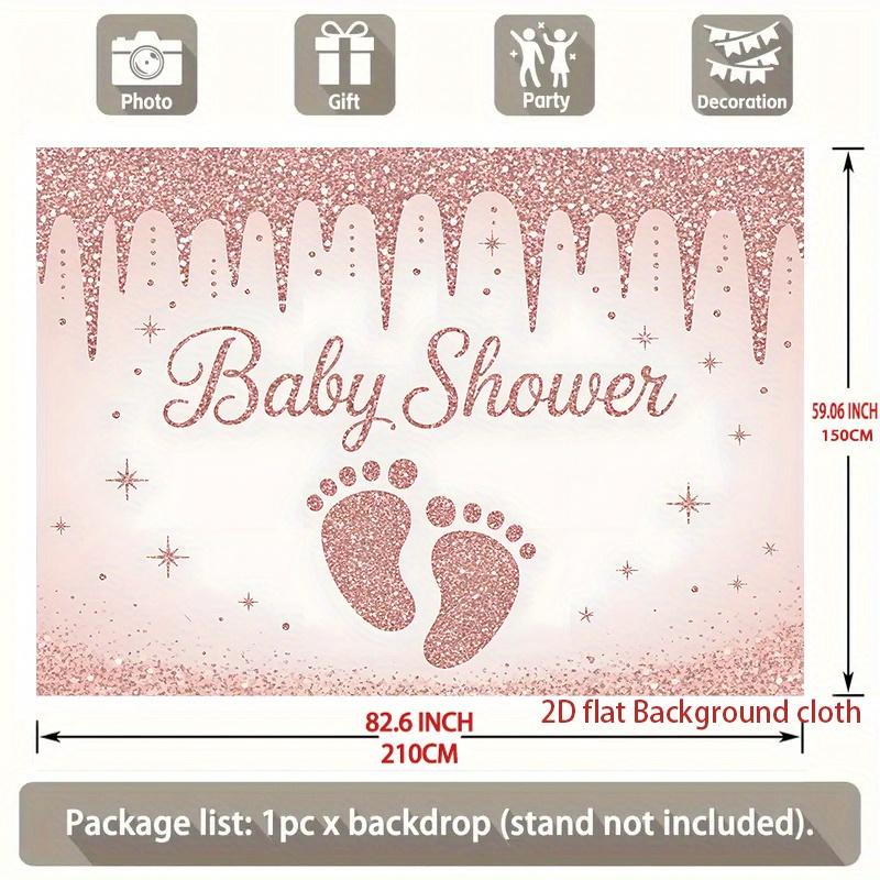 2D banner 1 piece with shiny little footprints suitable for baby gift-giving events. This polyester decoration item