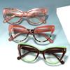 Retro Fashion Anti-blue Light Cat Eye Reading Glasses Unisex Trendy Oversized Presbyopic Eyeglasses