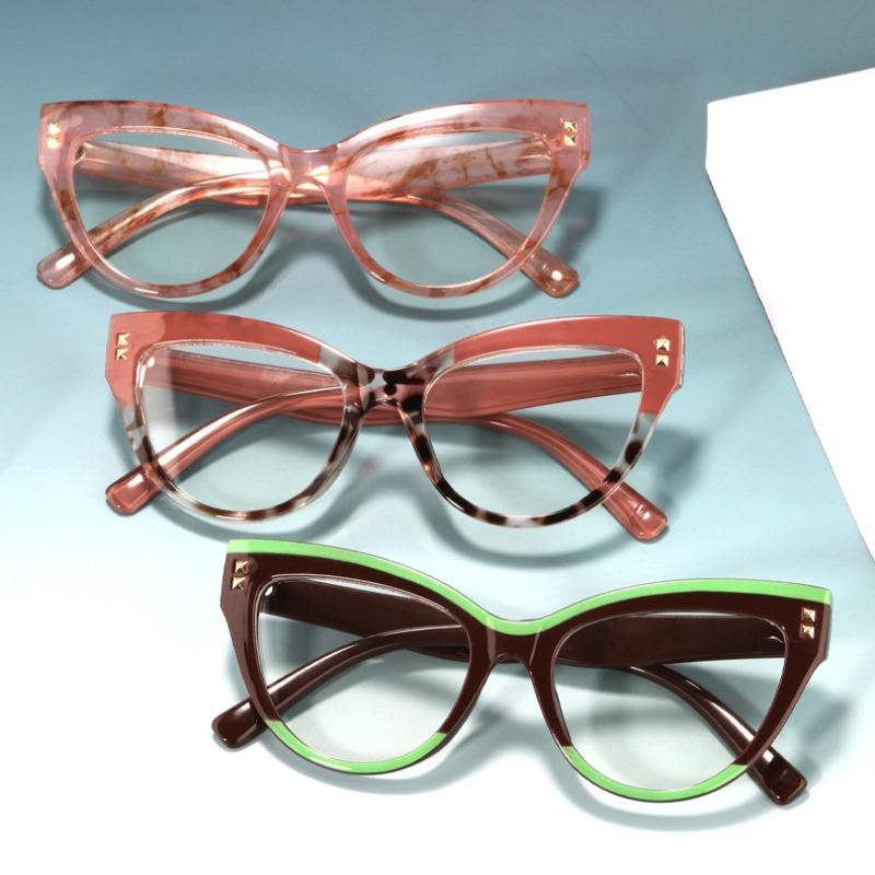Retro Fashion Anti-blue Light Cat Eye Reading Glasses Unisex Trendy Oversized Presbyopic Eyeglasses