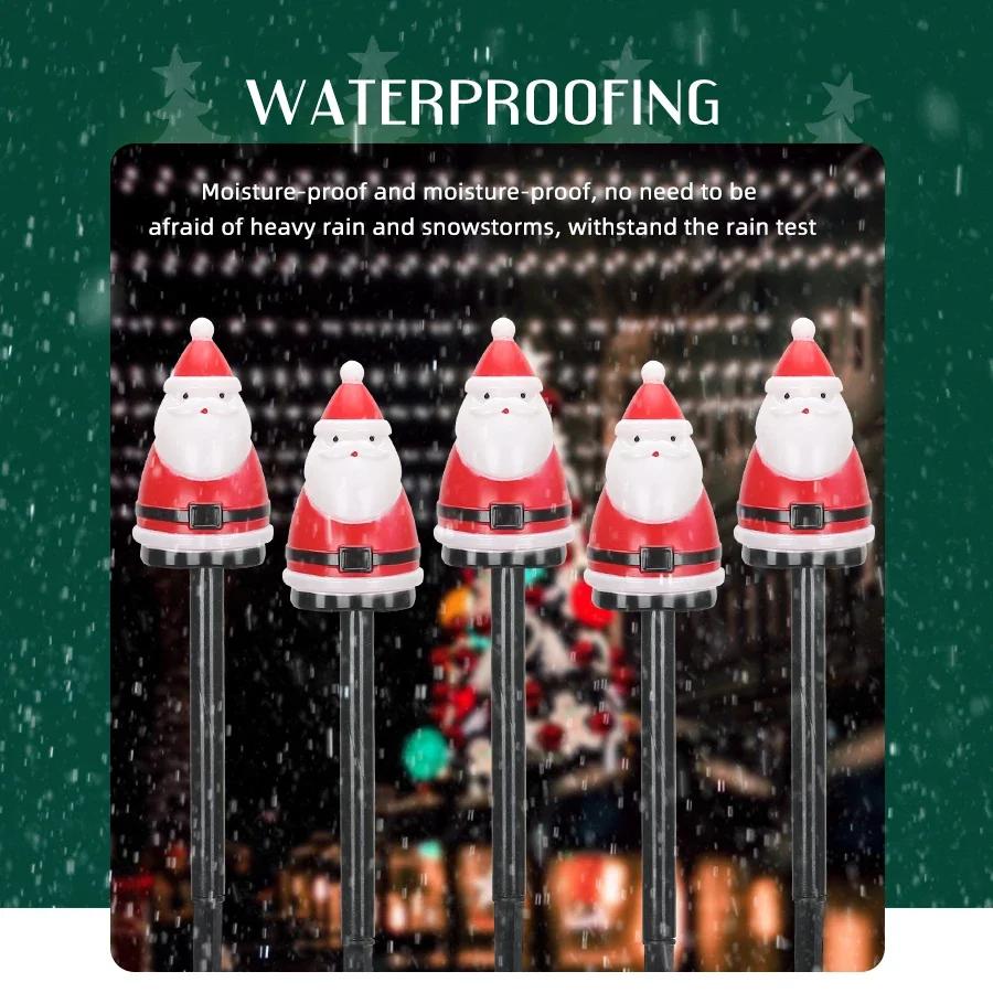 Рождественские светодиодные фонари на солнечных батареях Санта-Клаус Рождественская елка Наземные фонари Рождественские уличные садовые декоративные фонари Ночной светильник