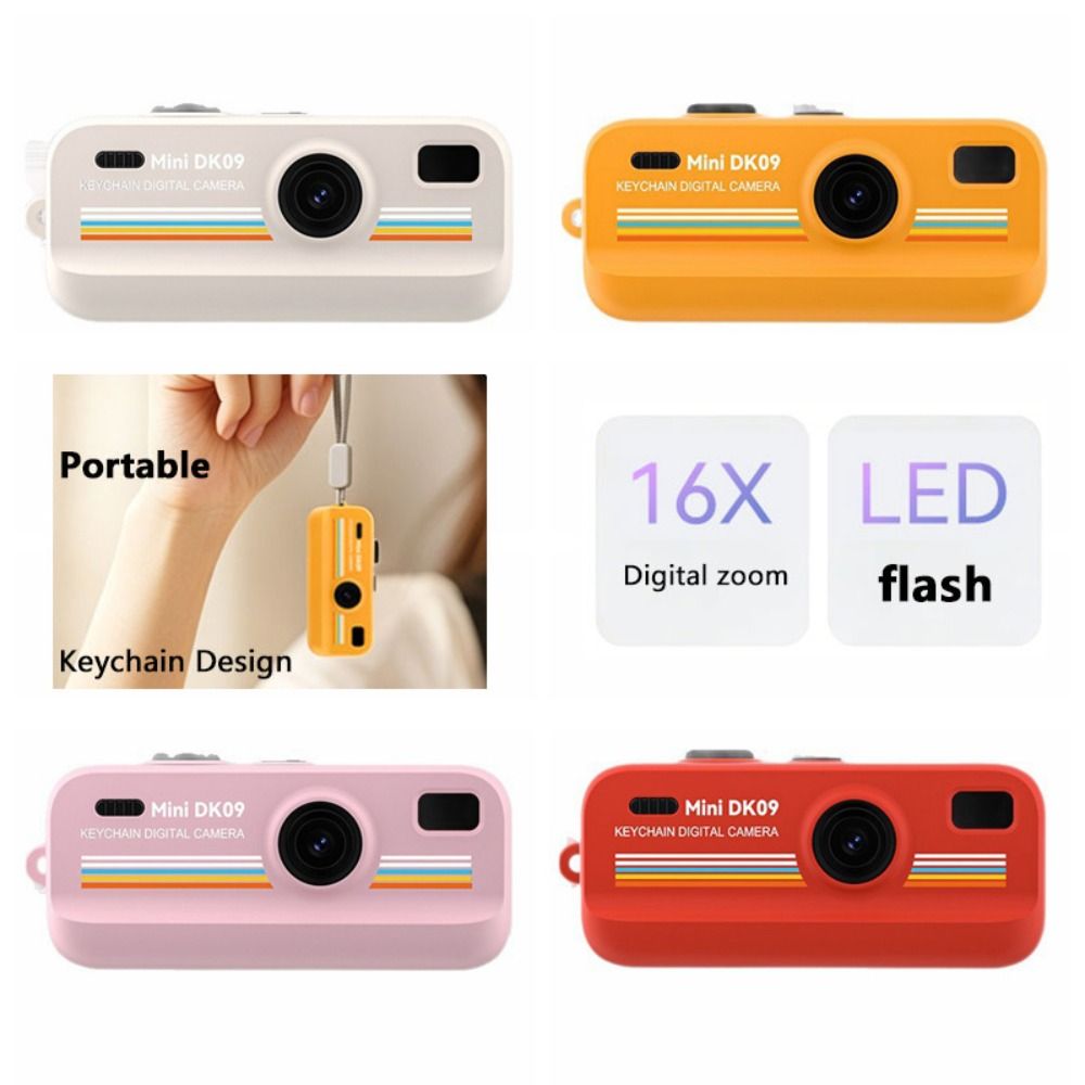 with Flash Retro CCD 16x Zoom 2K HD Thumb Camera Keychain Mini Digital Camera For Vlogging