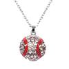 Unisex Rhinestone Basketball Rugby Soccer Pendant Chain Necklace Jewelry Gift