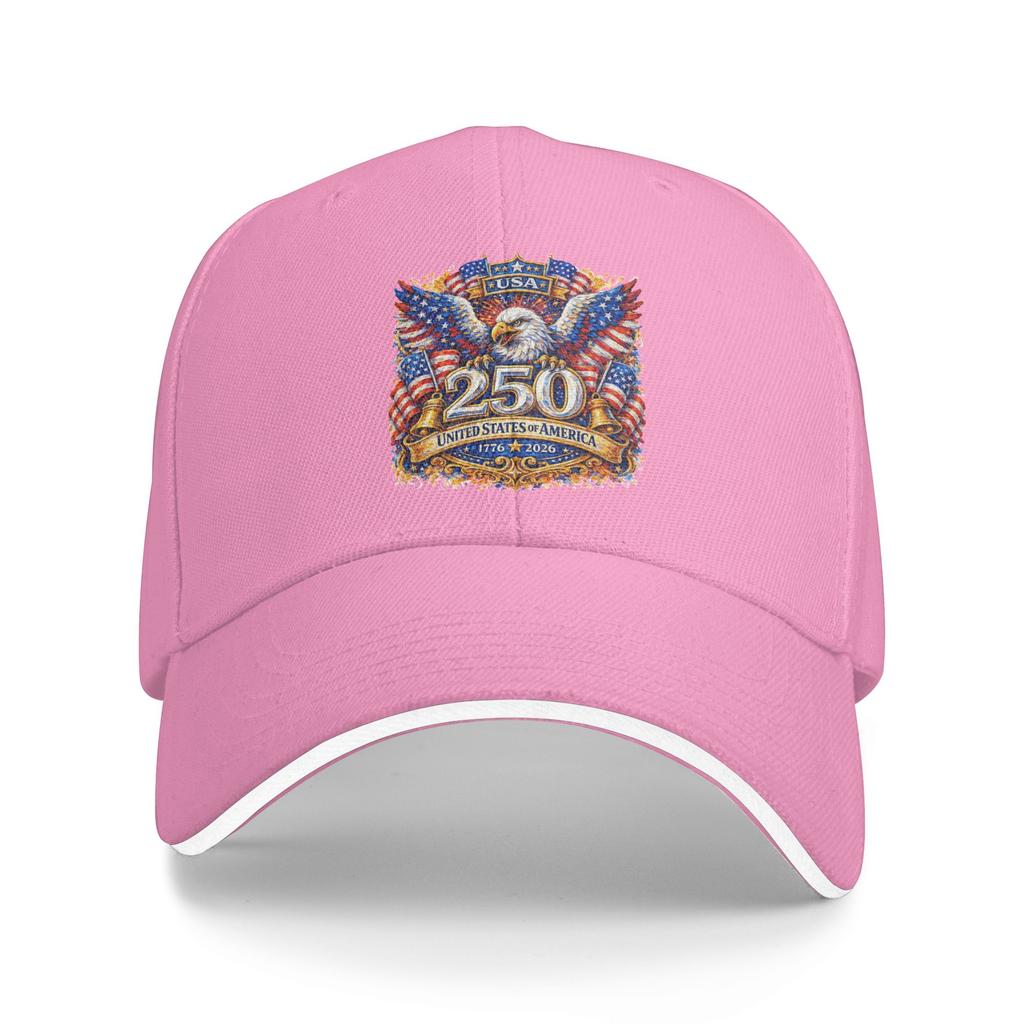 Mens Womens 250 Years Of Freedom 17762026 Eagle Outdoor Hat Independence Day Sun Cap Casual Baseball Cap Snapback Hats