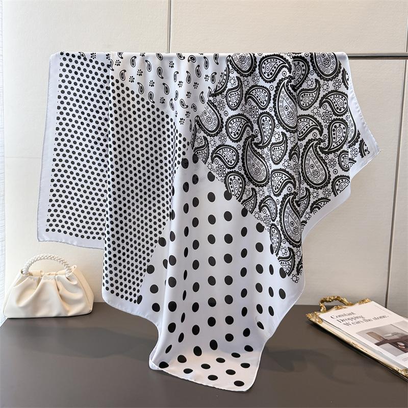 Cross-Border Cashew Nut Simulation Silk High-End Printing Large Square Scarf Silk Scarf Shawl Headscarf Neck Protection Scarf Decorative Women'S Scarf