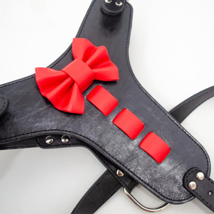 Шлейка для собак из натуральной кожи, жилет для дрессировки собак из натуральной кожи с милым бантом, регулируемый, прочный для средних и больших питбулей