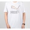 Puma Large Logo Print Short Sleeve T-Shirt Men Tops White 599427-02