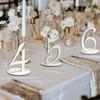 10pcs Wooden Table Number Sign Hexagon Holder Card Rustic Wedding Engagement Seat Number Signs Event Party Decoration Supplies
