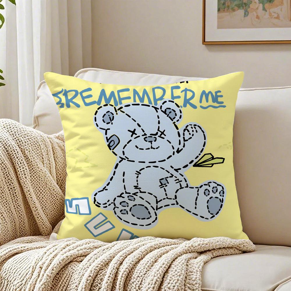 Minimal Art Cute Simple Bear Cushion Cover Pillowcase Antidustmite living Room Sofa Decor Cushion Room