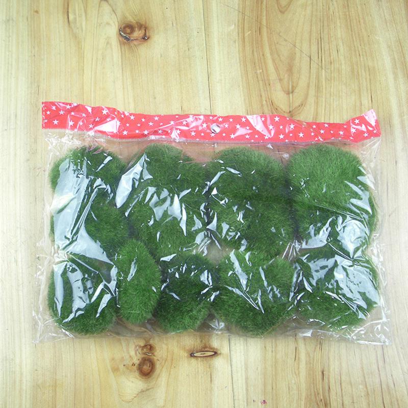 Natural Looking Green Moss Stones Pack of 8 for Landscape and Balcony Use