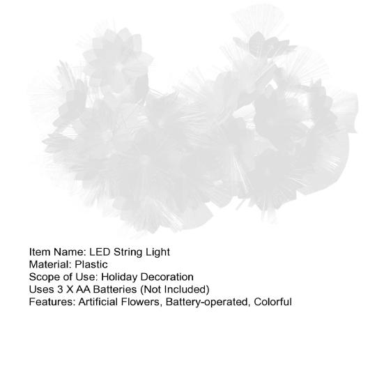 LED String Light Artificial Flowers Battery-operated Colorful Garland Valentines Day Christmas Party New Year Decoration LED Light