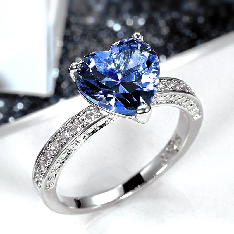 Huitan Luxury Solitaire Женские обручальные кольца в форме сердца AAA Pink Circonia Предложения Кольца для подруги Подарок на годовщину