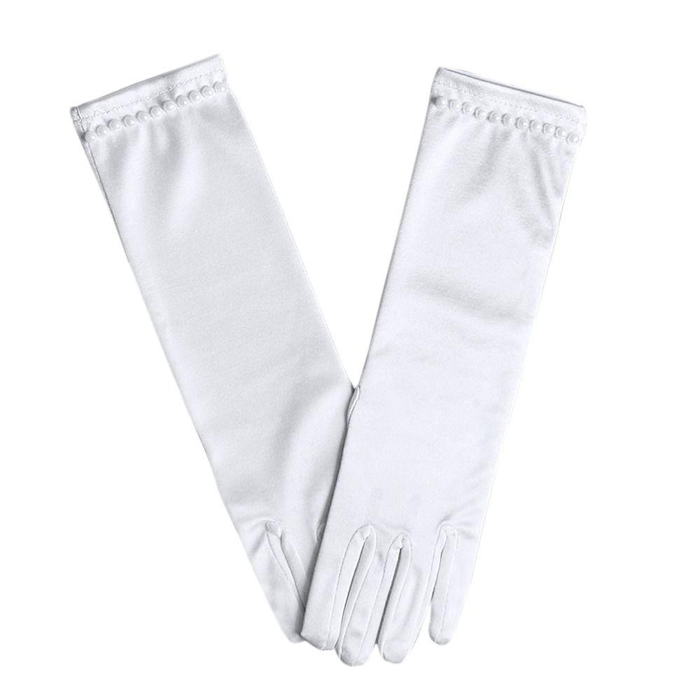 Wear Children's Wedding Dress Full Finger Mittens Wedding Gloves Princess Gloves Stage Gloves