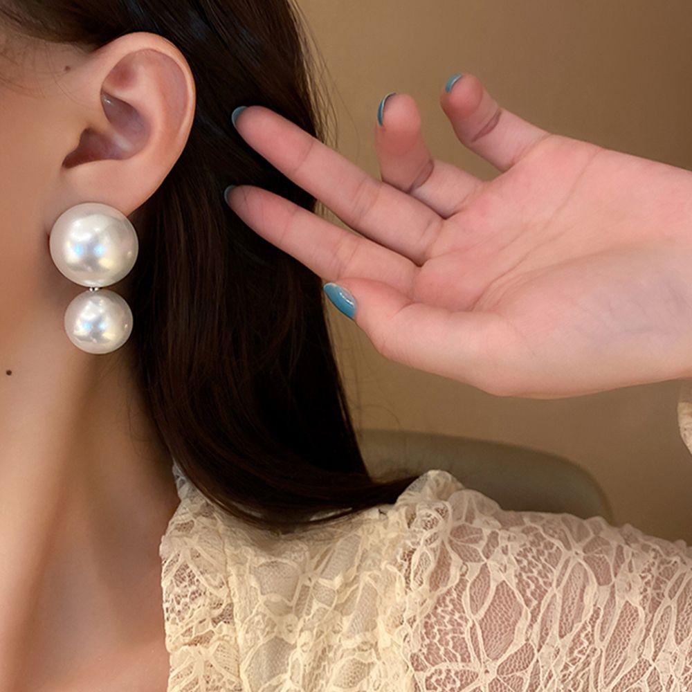 Party Lady Hyperbole Style Large Pearl Stud Earrings Women Jewelry Fashion Design Korean  Earrings