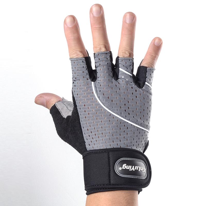 Breathable Padded Anti-Slip Gym Workout Fitness Gloves Bodybuilding Powerlifting Strength Training Comfortable Palm Protection