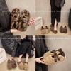 [Lamb wool] women's wool shoes 2025 new winter thick-soled belt buckle, velvet warm one-pedal cotton shoes